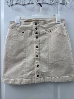 Tecovas denim button up skirt